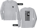 Texas American Flag Distressed Texan State Patriotic Long Sleeve