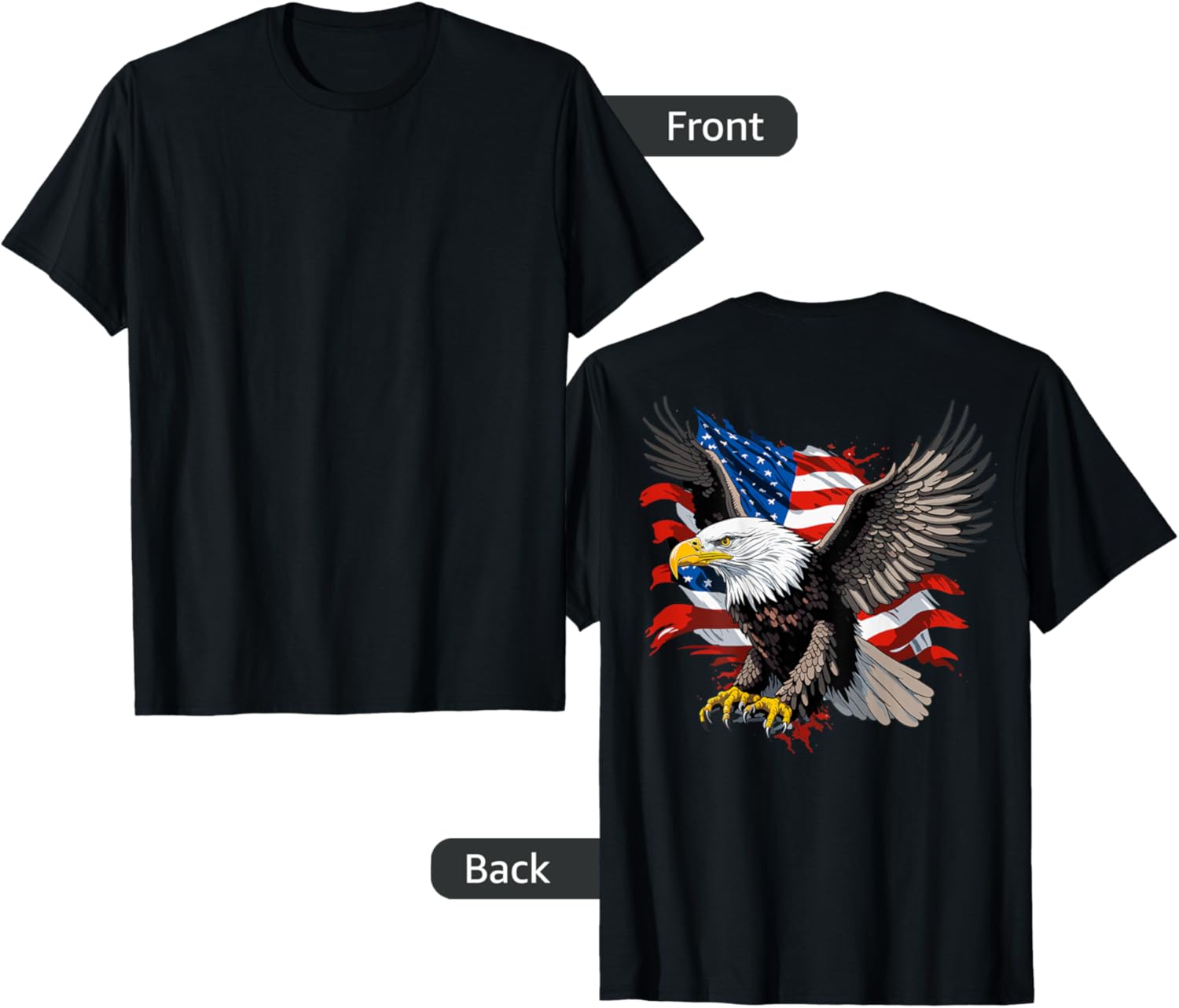 Patriotic American Bald Eagle And Usa American Flag On Back