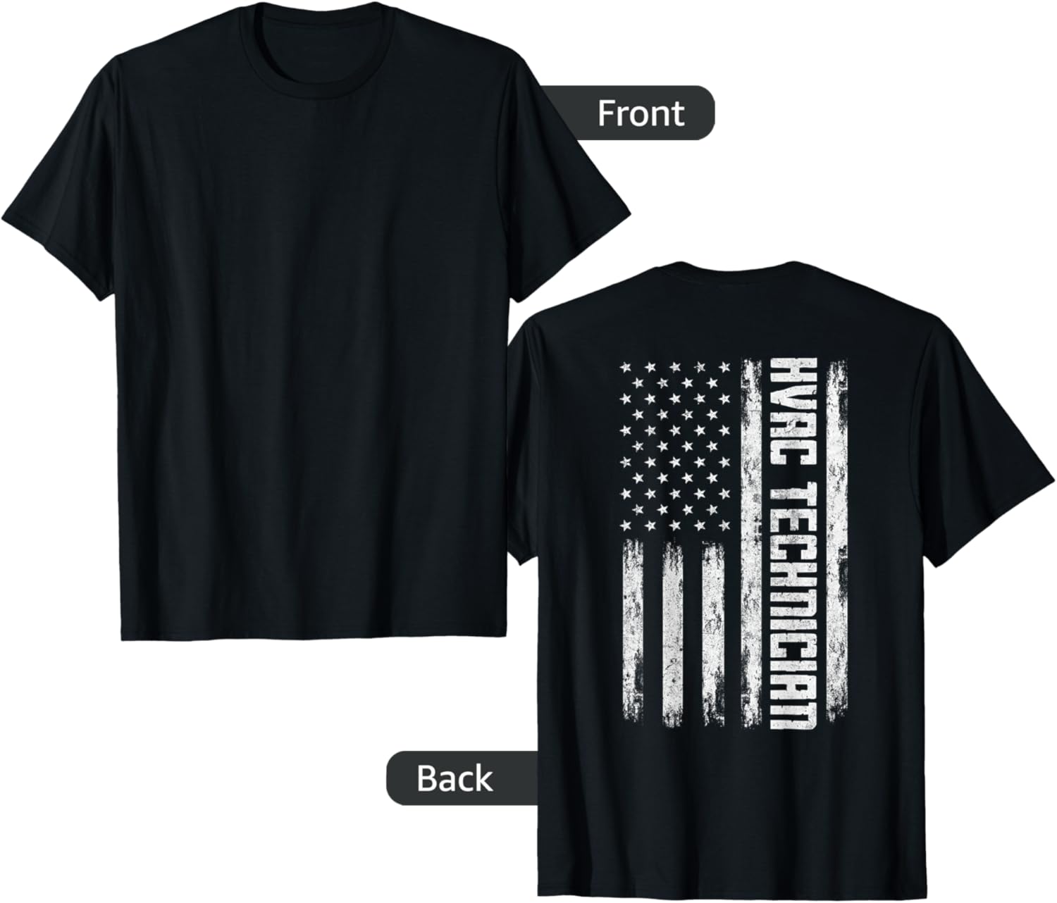 Technician American Flag Hvac Tech Novelty Design On Back