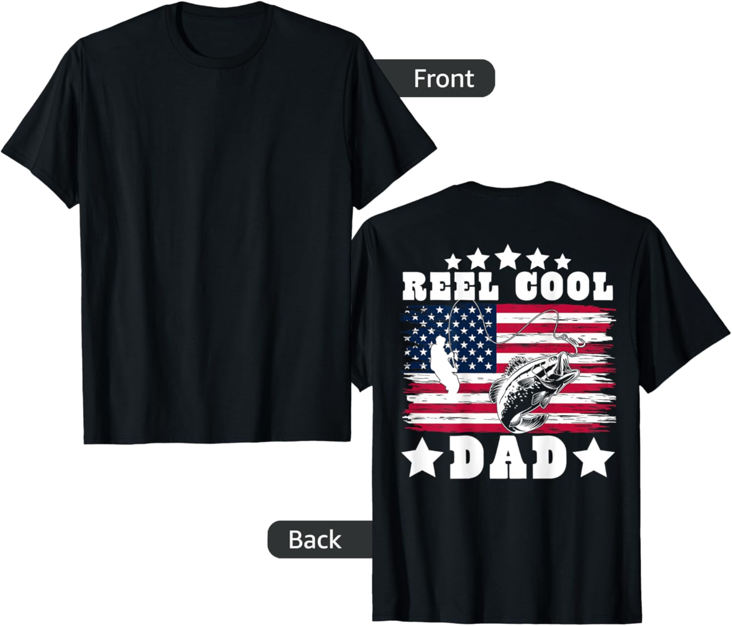 Mens American Dad Usa Fishing Reel Cool Fishing Dad On Back