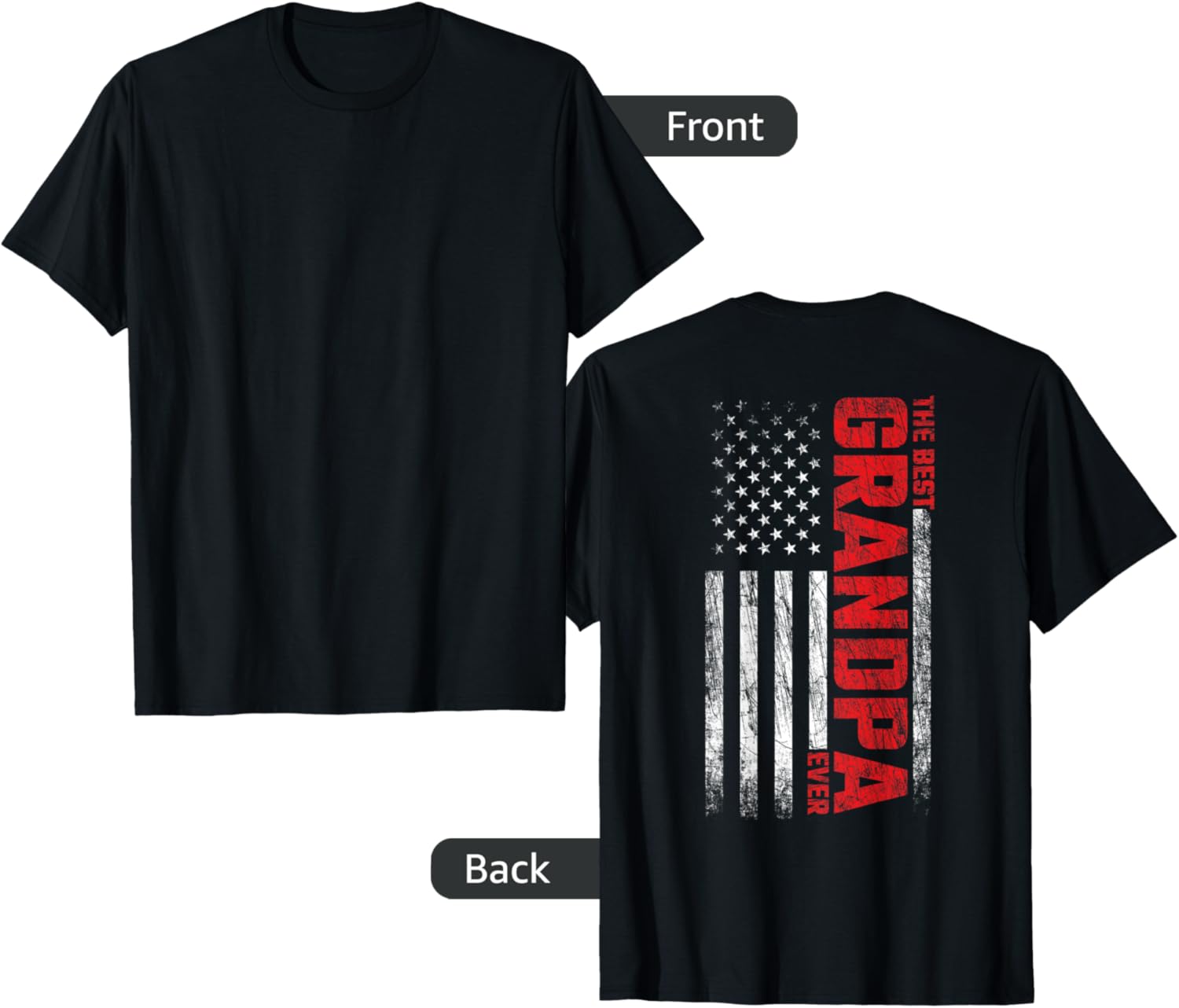 Grandpa American Flag On Back Best Grandpa Ever