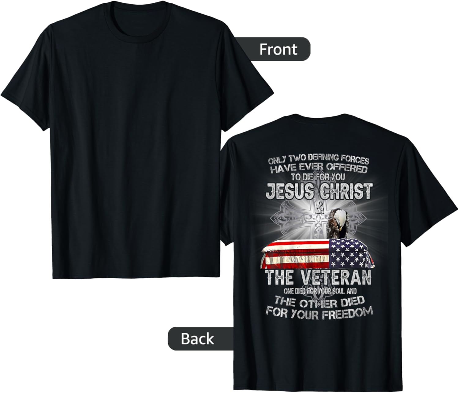 Jesus Christ Veteran Costume On Back Eagle Usa Flag