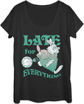 Alice In Wonderland Late White Rabbit Womens Short Sleeve Tee Shirt