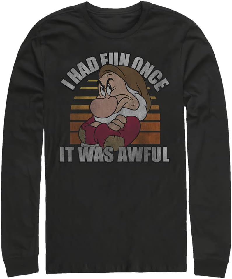 Big Tall Mens Princesses No Fun Tops Long Sleeve Tee Shirt