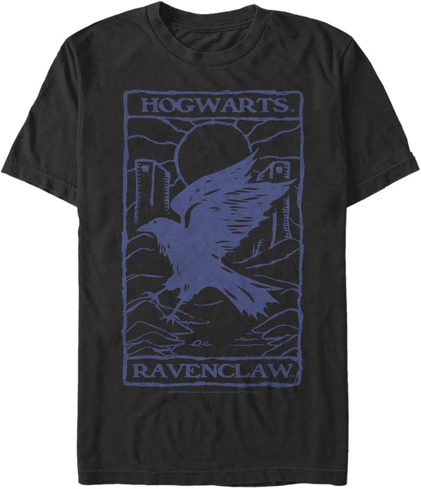 Harry Potter Mens Ravenclaw Tarot Tops Short Sleeve Tee T Shirt Black