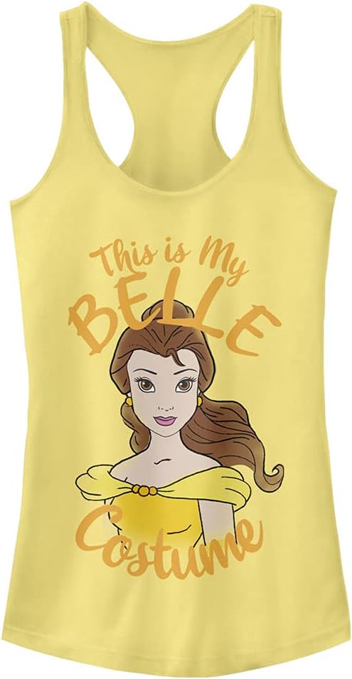 Womens Princess Belle Costume Slim Fit Scoop Hem Racerback Tank