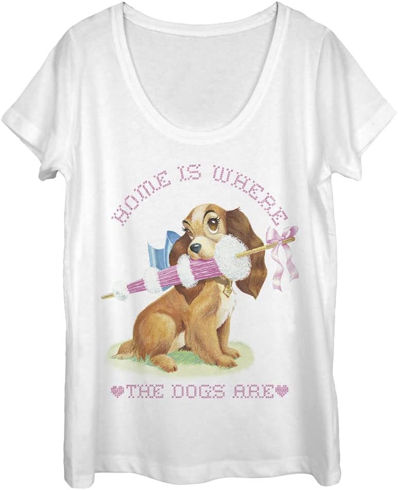 Lady Tramp Home Dog Womens Short Sleeve Tee Shirt