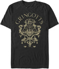 Harry Potter Warner Brothers Sorcerers Stone Gringotts Logo Mens Tops Short Sleeve