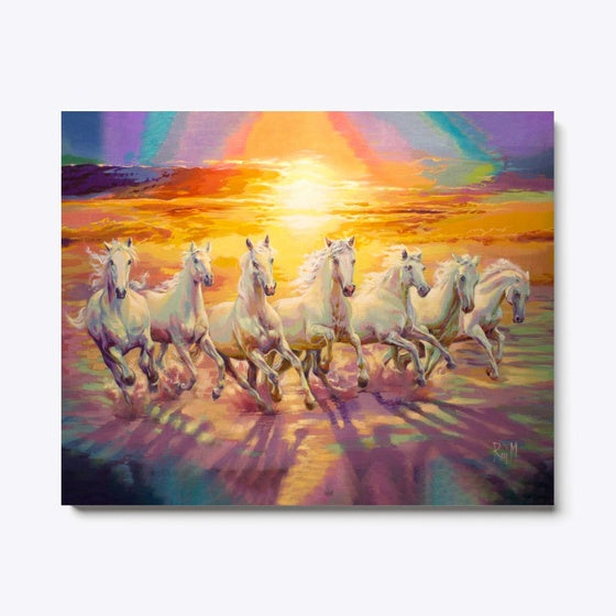 Seven Running Horses of the Sun | Premium Unisex T-Shirt, Trending Graphic Tee