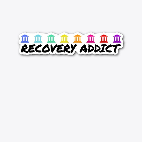 Recovery Addict - Membership Sticker | Graphic T-Shirt for Unisex