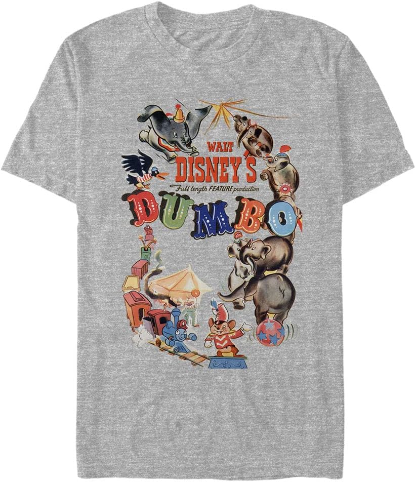 Big Tall Dumbo Theatrical Poster Mens Tops Short Sleeve Tee Shirt
