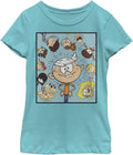 Nickelodeon Kids Loud House Group Girls Short Sleeve Tee Shirt
