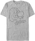Princess Mens Snow White Seven Dwarfs Grumpy Outline Portrait T Shirt Athletic