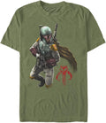 Star Wars Young Mens Mandalorian Warrior T Shirt Military Green Xl
