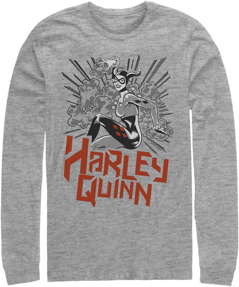 Warner Bros Batman Harley Quinn Tone Mens Tops Long Sleeve Tee Shirt