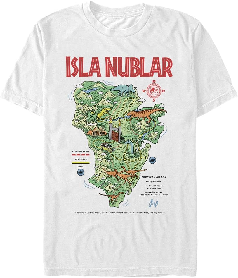 Jurassic Park Isla Nublar Young Mens Short Sleeve Tee Shirt