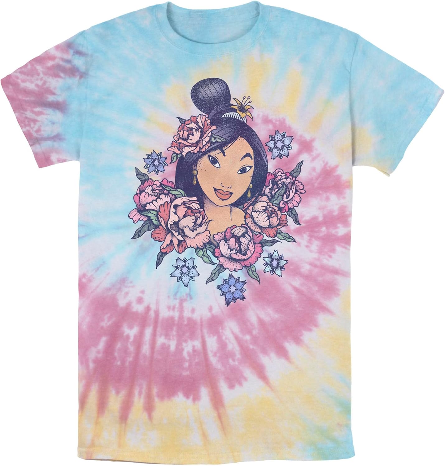 Princess Floral Mulan Young Mens Short Sleeve Tee Shirt