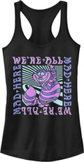 Womens Alice In Wonderland Mad Here Trip Slim Fit Scoop Hem Racerback