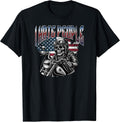 Love America I Hate People Shirt Funny Bootleg Usa Flag Gift