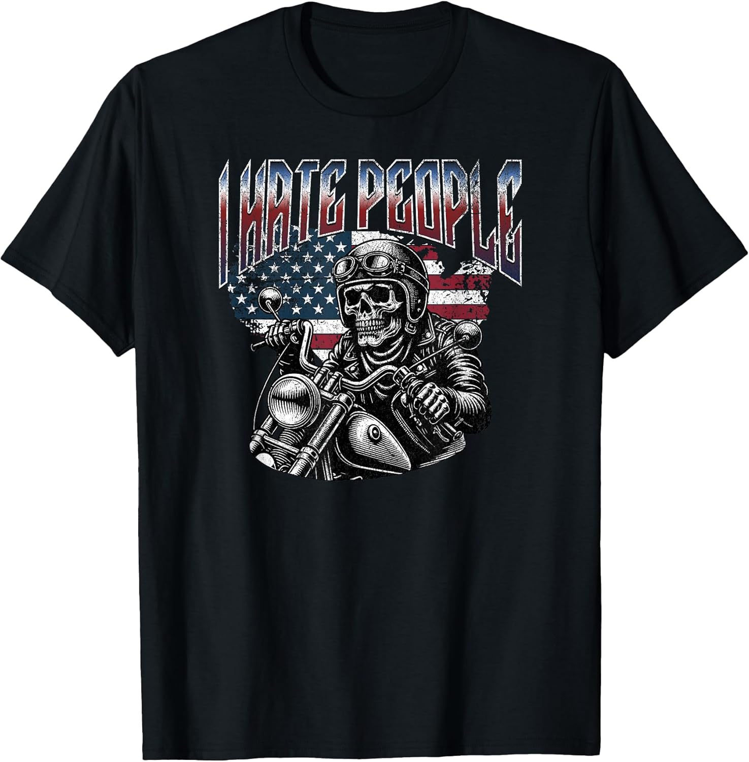 Love America I Hate People Shirt Funny Bootleg Usa Flag Gift