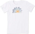 Life Is Good Womens Crusher Graphic T Shirt Watercolor Daisy Birds