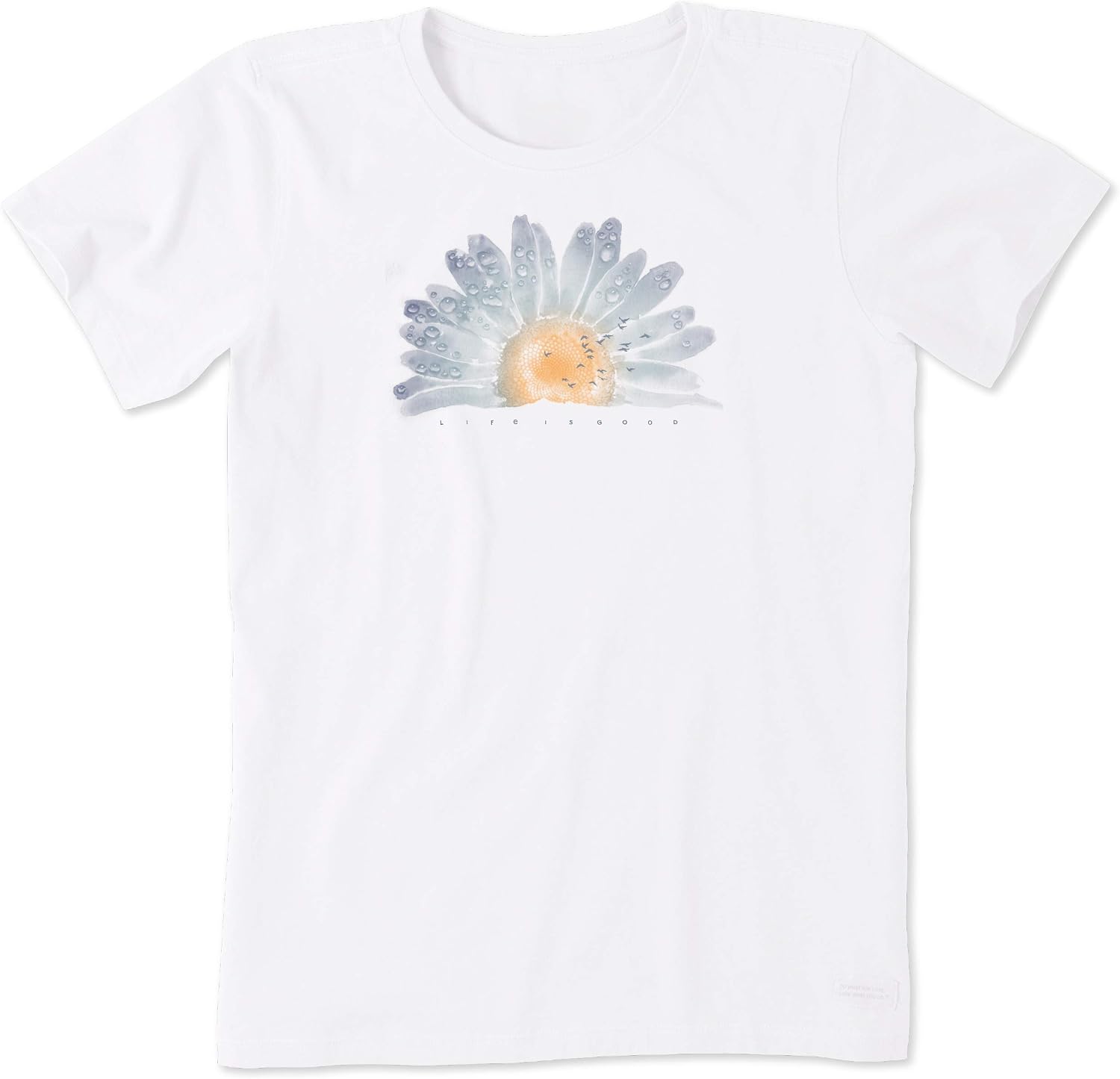 Life Is Good Watercolor Daisy Birds Graphic Shirt for Women 63