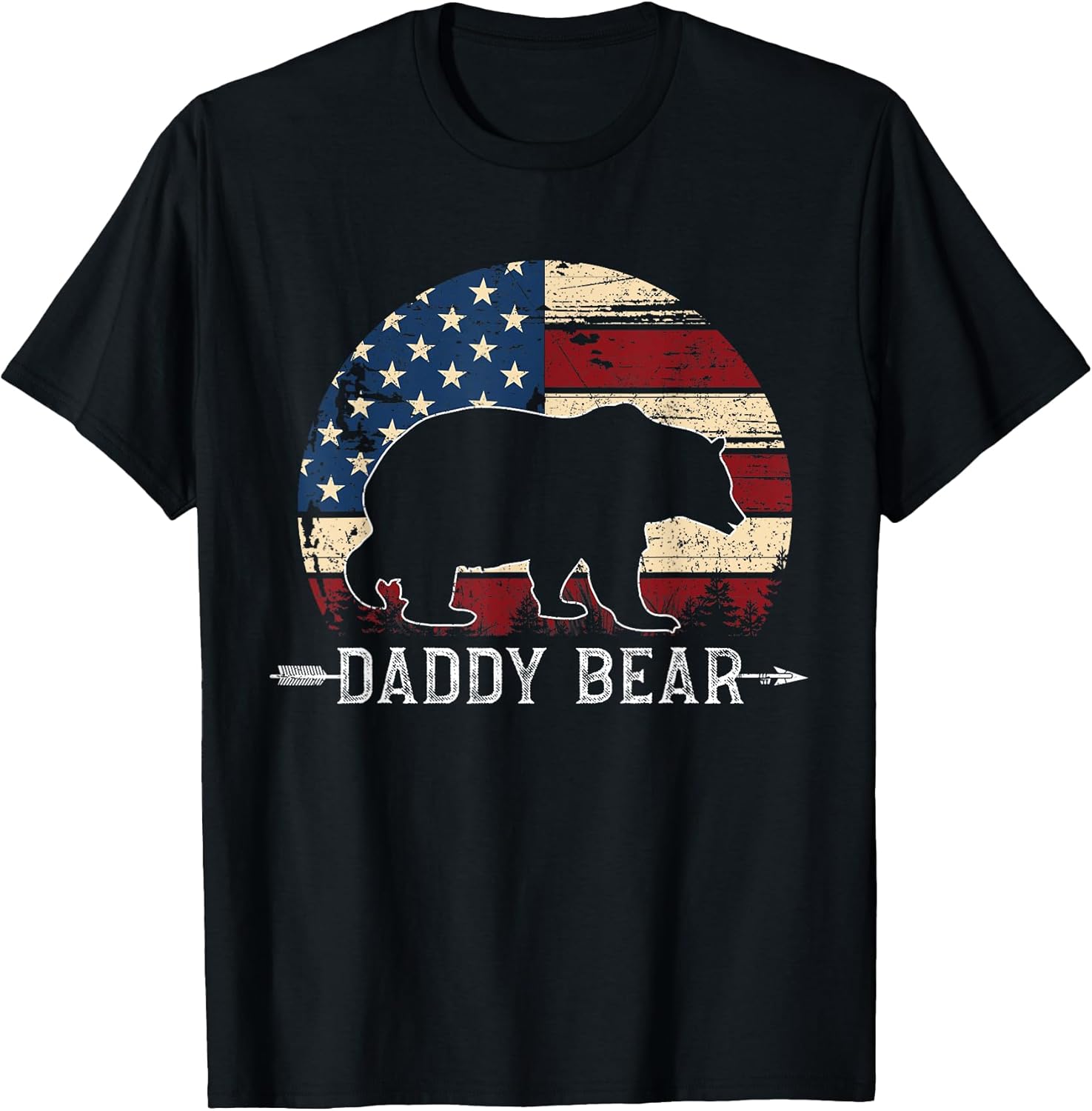 Daddy Bear American Flag 4Th Of July Fathers Day