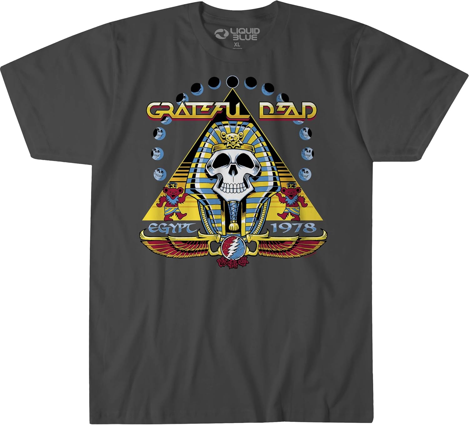 Liquid Blue Unisex Adult Standard Grateful Dead Egypt 1978 Short Sleeve