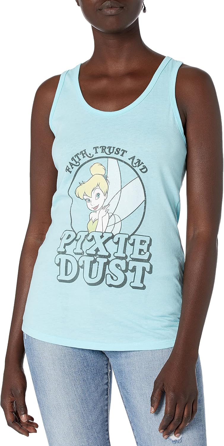 Womens Faith Trust Pixie Dust Tinkerbell Racerback Graphic Tank Top