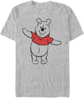 Big Tall Winnie Basic Sketch Pooh Mens Tops Short Sleeve Tee Shirt