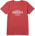 Life Is Good Womens Crusher Tee Short Sleeve Cotton Graphic T Shirts America The Beautiful
