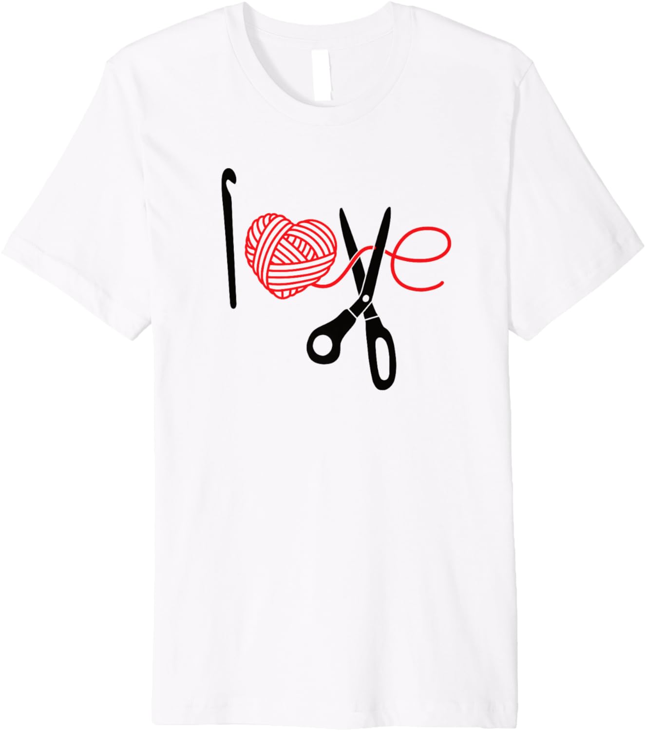 I Love Crochet Heart Yarn Knitting Premium