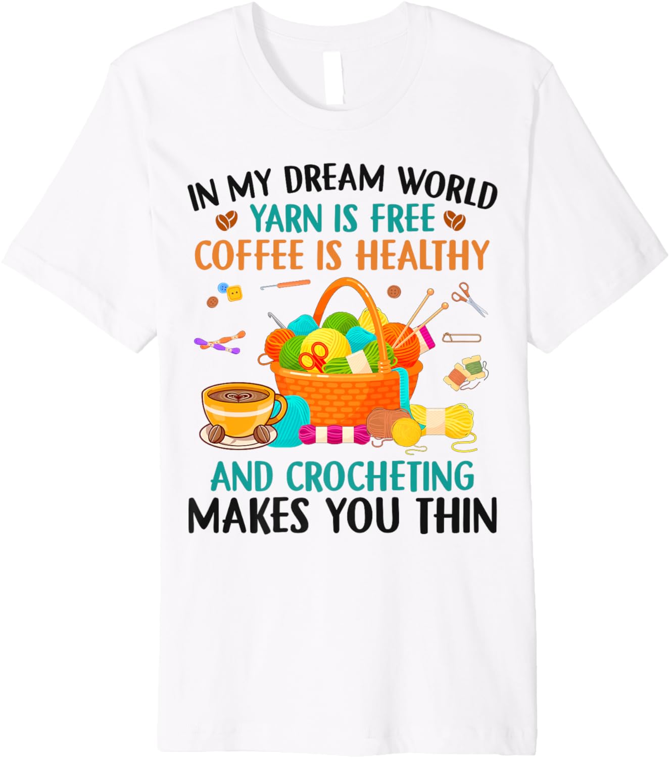 Crochet Yarn Coffee Collecting Lover knitting Yarn Hoarder Premium