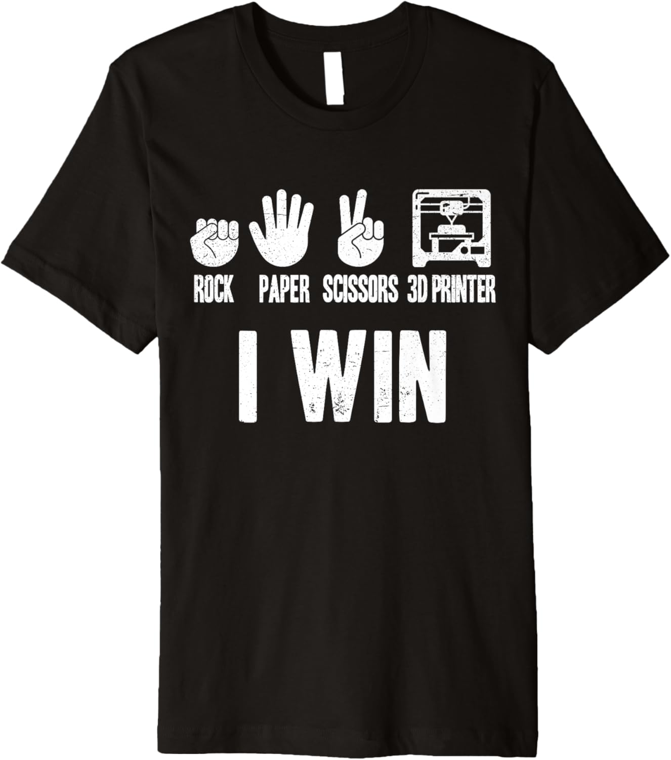 Rock Paper Scissor 3D Printer Funny 3D Printing Premium