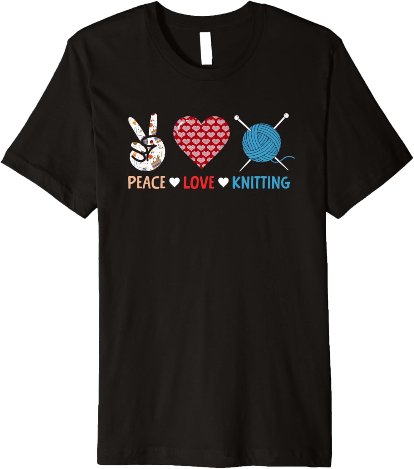 Peace Love Knitting Yarn Needle Craft Premium