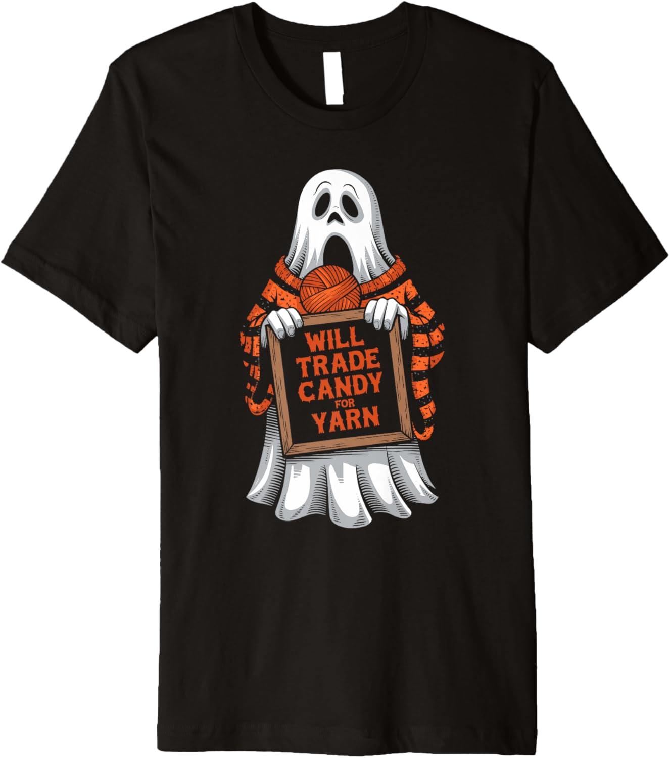 Will Trade Candy For Yarn Halloween Ghost Knitting Premium