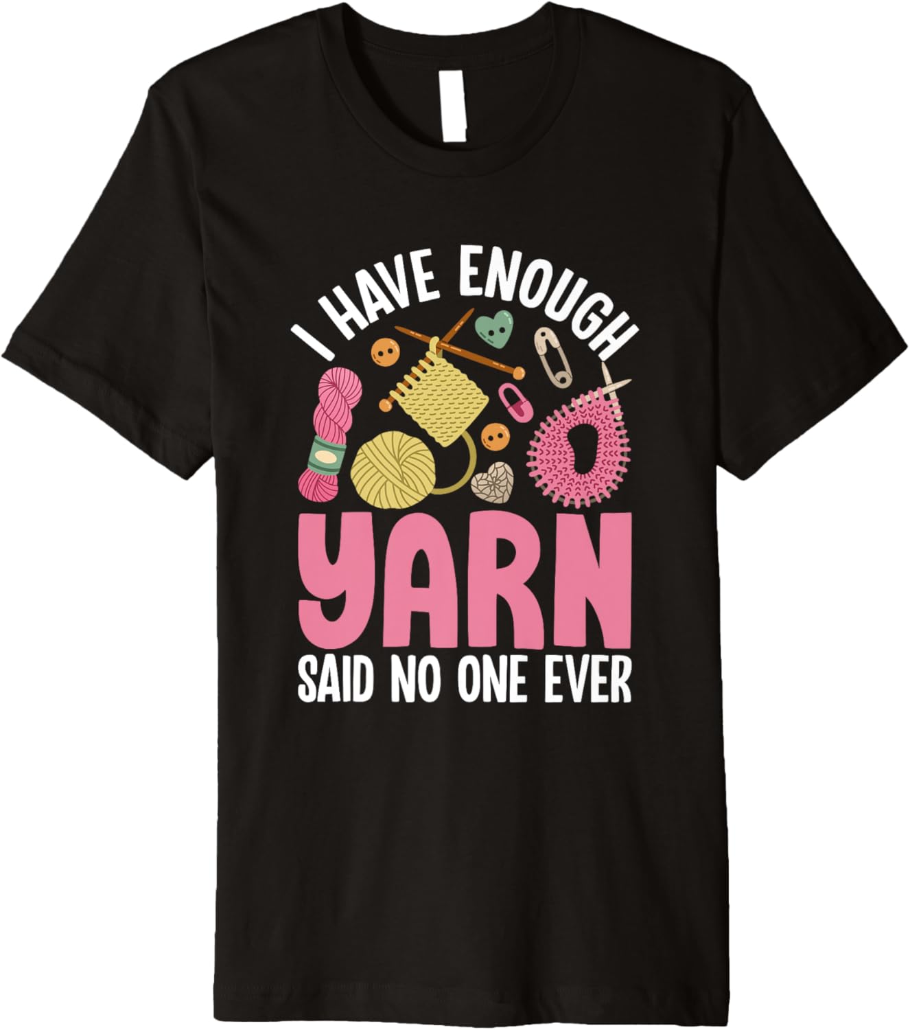 Funny Knitting Quote with Yarn Elements Premium