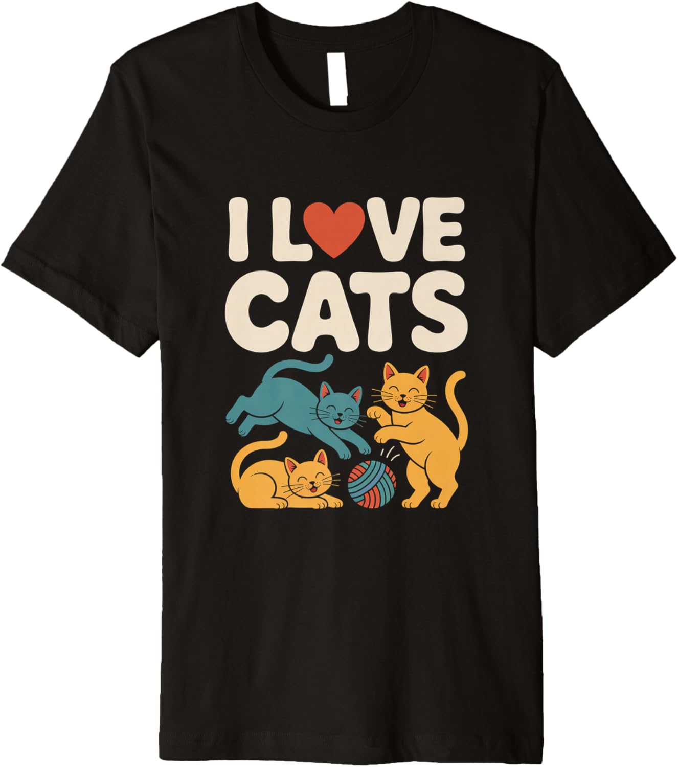 I Love Cats Playful Kittens Yarn Ball Premium