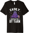 Easily Distracted By Yarn Raccoon Knitting Premium