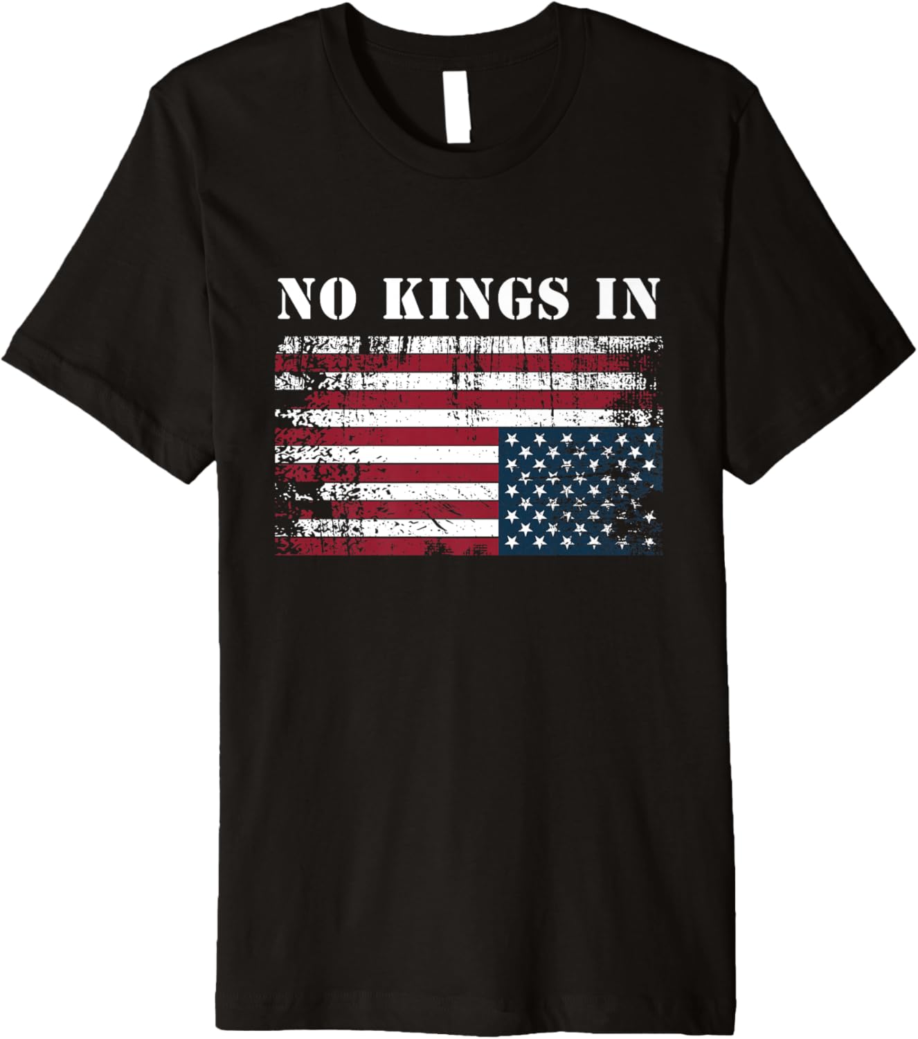 No Kings In America American Flag Upside Down Distress Premium