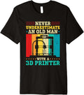 Mens 3D Print 3D Printing Retro Vintage Old Man With A 3D