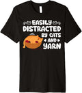 Knitting Yarn Crochet Easily Distracted By Cats And Yarn Premium