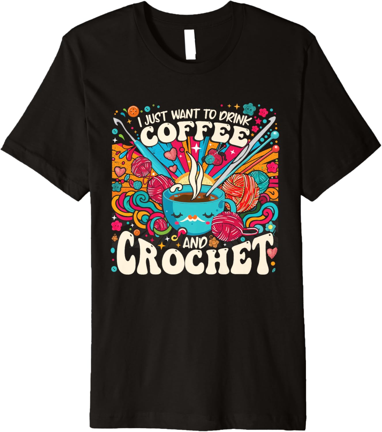 Crocheter Coffee Crochet Crocheting Yarn Knitter Premium