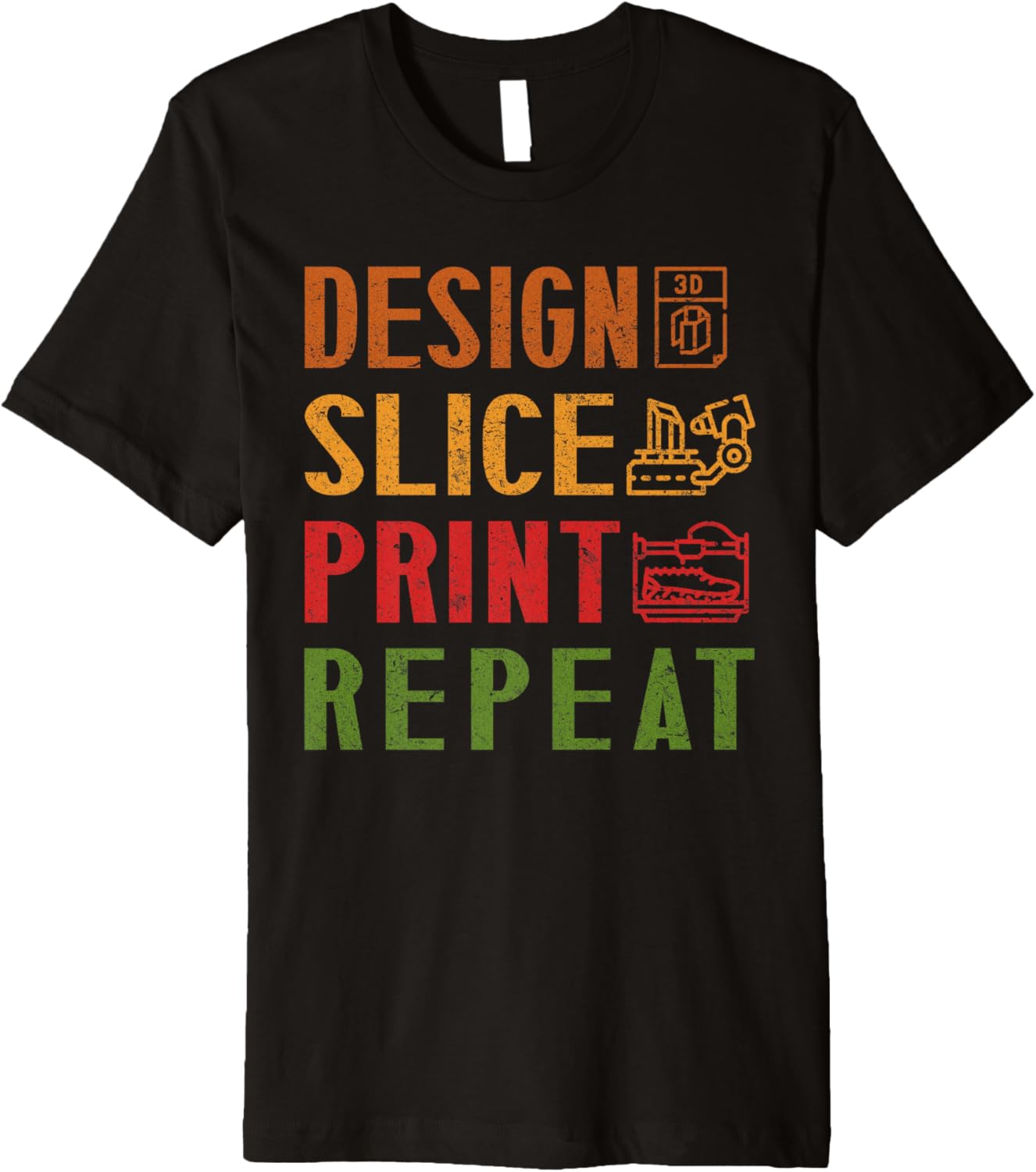 3D Printer Design Slice Print Repair Repeat Funny 3 D Print Premium