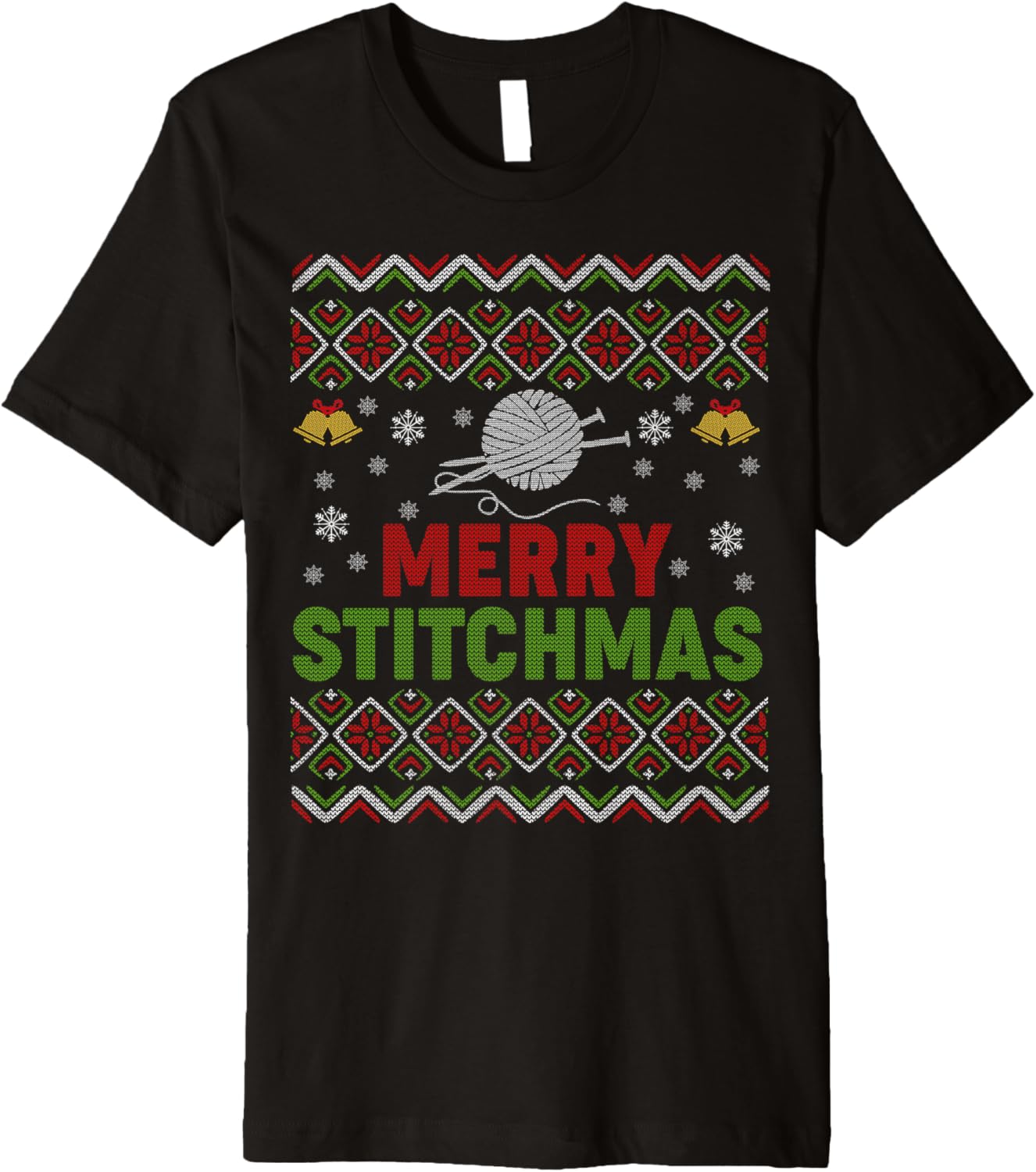 Merry Stitchmas Ugly Xmas Sweater Knitting Yarn Christmas Premium