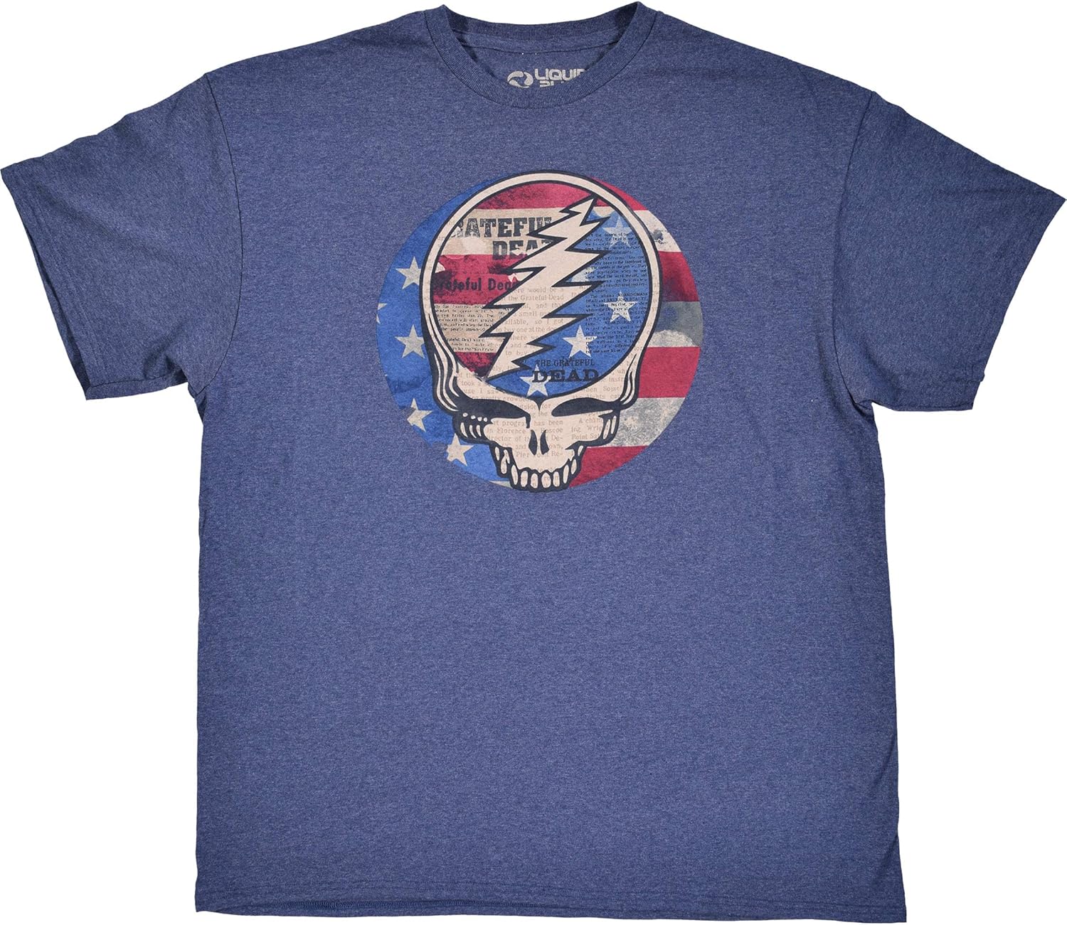 Liquid Blue Unisex Adult Standard Grateful Dead Usa Distressed Syf Poly Cotton