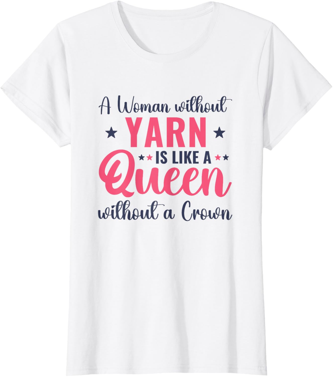 Funny Crocheting Knitting A Women Without a Yarn