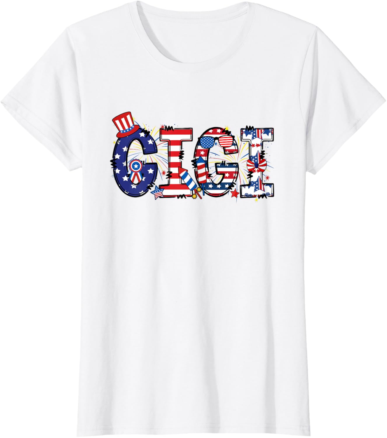 Gigi 4Th Of July Patriotic Fireworks Grandmother Usa Grandma