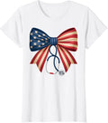American Flag Bow Stethoscope 4Th Of July Nurse Pride