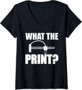 Womens What Print 3D Printer Printing V Neck